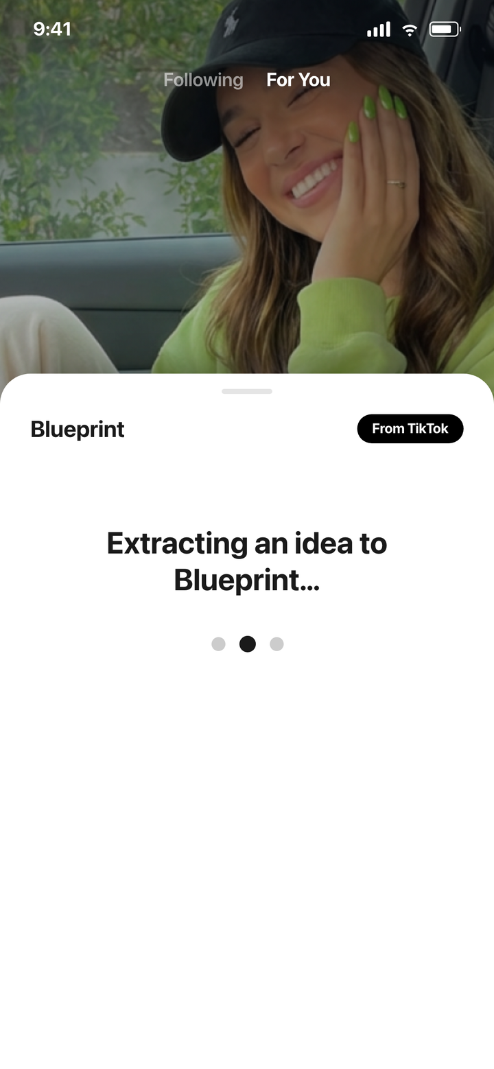 Save any viral video to Blueprint